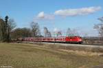 111 036 mit M 79019 am 28.02.2014 bei Aßling.