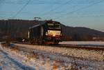 193 615 kam am 19.01.2016 als Tfzf in Richtung Süden über die KBS 610.