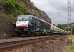   Die MRCE Dispolok 189 284-3 (ES 64 F4 - 284) fährt am 20.06.2014 mit einem Centalbahn-Sonderzug  bei Kobern-Gondorf auf der Moselstrecke (KBS 690) in Richtung Trier.