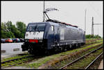 MRCE 189841 bzw. ES64F4-841 ist hier am 16.5.2019 als Schiebelok eines Güterzuges im slowakischen Bahnhof Palarikovo angekommen und wartet nun auf dem Nebengleis auf den nächsten Einsatz.