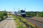 Ein typischer Güterzug auf der KBS 920. Hier zieht 185-544-4 einen KLV Güterzug in Richtung Treuchtlingen. Aufgenommen am 02.09.2022