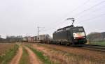 MRCE ES 64 F4-210 (E 189 210), vermietet an ERS Railways, mit KLV-Zug Richtung Osnabrck bei Vehrte am 30.03.14.