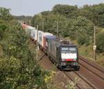 MRCE ES 64 F4-150 mit DGS 43941 (TXL, Hamburg-Waltershof–Wien-Freudenau) am 26.09.2011 zwischen Maschen Rbf und Jesteburg