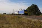 146 522-8 Captrain Deutschland GmbH mit dem Interconnex (X 68904) von Warnemnde nach Leipzig Hbf in Vietznitz. Netten Gru an den Tf! 07.09.2013