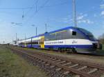 Im Bahnhof von Gstrow stehen Talent 0001 und 0010 bereit die Fahrten nach Rostock und ckermnde Stadthafen am 01.05.2012