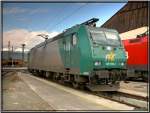 E-Lok 185 550 der Firma Rail4Chem steht im Heizhaus Knittelfeld und wartet auf ihren nchsten Einsatz.In der frh kam sie mit einem Langholzzug der mittags mit der 2016 903 nach Pls gefahren wurde.