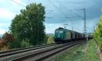 R4C 185 542-8  European Bulls  mit dem DGS 89672 von Bottrop Gbf nach Hegyeshalom (Ungarn) bei Erbach (Rheingau); 02.10.2008