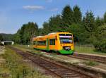 Der VT 37 als RB nach Schwandorf am 26.05.2012 bei der Einfahrt in Arnschwang.