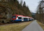 650 563 (VT 63) + 650 565 (VT 65) + 650 562 (VT 650-01) bei einer Dienstfahrt nach Viechtach am 03.04.2013 bei Teisnach.