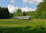 VT 08 + VT 07 als Sonderzug am 24.05.2014 bei Teisnach.