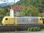 Siemens-Dispolock ER20-004 mit Werbung fr die Sllereck-Bergbahn am 26.05.2004 in Immenstadt / Allgu