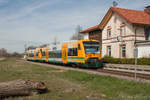 SWEG VT 650.80 und 81 als SWE74285 am Haltepunkt Nimburg auf dem Weg nach Gottenheim. Aufgenommen am 23.03.2017.