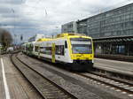 SWEG Stadler Regio Shuttle Wagen 501 mit Baden Württemberg Werbung erreicht am 20.03.17 Freiburg (Breisgau) Hbf