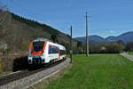 ET 150 der SWEG als SWE 72524 von Münstertal nach Bad Krozingen am 23.09.17 am Staufener Campingplatz.