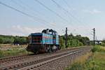 Nachdem die SWEG V102 (575 002-7) am Nachmittag des 20.07.2017 Rangieraufgaben in Neuenburg (Baden) erledigt hatte, fuhr sie danach als Lokzug wieder zurück nach Freiburg (Brsg) Rbf.