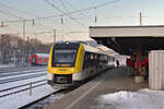 622 312 wird am 17.12.2022 im Ulmer Hbf bereitgestellt. Wenig später wird sich das Fahrzeug als RS5 nach Aalen auf die Reise machen. 