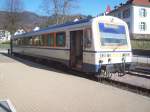 SWEG VT 125 steht am Nachmittag des 21.03.11 am Bahnsteig seines Heimatbahnhofs Ottenhfen im Schwarzwald.Er wird in krze zur Fahrt nach Achern aufbrechen.