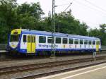 Triebwagen VT 412 der Strohgubahn (WEG) im Bahnhof Stuttgart-Feuerbach, 07.09.2010