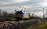 146 521 führte im Auftrag der HSL am 26.11.17 einen Kesselwagenzug durch Greppin Richtung Dessau. Gruß zurück!