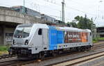 HSL Logistik GmbH, Hamburg [D] hat nun auch die angemietete Railpool Lok  187 313-2  [NVR-Nummer: 91 80 6187 313-2 D-Rpool] mit einer gelungenen Werbefolie versehen, hier am 22.07.22 beim Rangieren im Bahnhofsbereich Hamburg-Harburg.