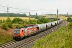 HSL 186 382-8 mit Getreidezug in Ovelgünne, Juni 2023.