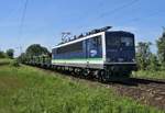 IntEgro 155 045-9 (NVR: 91 80 6155 238-9 D-PRESS) am 01.06.2017 mit unbeladenen Autotransportwagen bei Ahlten (HALT) Ri Osten unterwegs...<br>
Netten Gruß auf diesem Wege zurück an den Tf