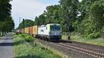 Captrain/ITL 193 891 mit Containerzug in Richtung Bremen (Dörverden, 24.05.18).