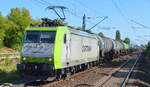 ITL Eisenbahngesellschaft mbH mit  185 517-0  [NVR-Number: 91 80 6185 517-0 D-ITL] mit Kesselwagenzug (leer) Richtung Stendel am 22.08.18 Bf. Berlin-Hohenschönhausen.