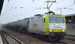 ITL - Eisenbahngesellschaft mbH mit  145 094-9  [NVR-Number: 91 80 6145 094-9 D-ITL] und Kesselwagenzug am 23.01.19 Bf. Flughafen Berlin-Schönefeld.