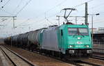 ITL - Eisenbahngesellschaft mbH mit  185 633-5  [NVR-Number: 91 80 6185 633-5 D-ITL] und Kesselwagenzug am 30.01.19 Bf. Flughafen Berlin-Schönefeld.