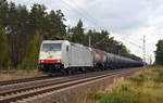 185 579 der ITL führte am 07.09.19 einen Kesselwagenzug durch Marxdorf Richtung Dresden.