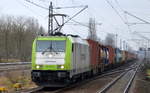 ITL - Eisenbahngesellschaft mbH, Dresden [D] mit  185 650-9  [NVR-Nummer: 91 80 6185 650-9 D-ITL] und Containerzug am 25.01.21 Durchfahrt Bf. Berlin Hohenschönhausen.