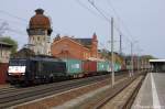 ES 64 F4 - 212 (189 212-4) mit Containerzug in Rathenow in Richtung Stendal unterwegs.