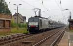 189 288 der ITL zog am 01.09.11 einen Autozug durch Stumsdorf Richtung Magdeburg.