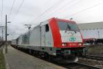 Die 185 650 von ITL fuhr mit einem Containerzug durch Dresden-Cotta. 01.02.2013