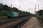 185 533-7 Captrain Deutschland GmbH für ITL - Eisenbahngesellschaft mbH mit einem Braunkohle Pendelzug, bei der Durchfahrt in Niederndodeleben.