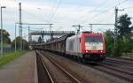 Mit dem Porschezug von Hannover nach Leipzig-Wahren durchfährt 185 650 am 14.10.14 Niederndodeleben.