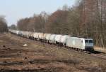 ITL 185 548 mit DGS 95642 (Hamburg Hohe Schaar–Angermnde) am 29.03.2011 zwischen Winsen (Luhe) und Radbruch