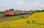 232 673-4 und 132 109-0 (LEG) zu sehen am 15.05.17 bei Plauen/V.