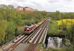 132 109 (LEG) fuhr am 29.04.20 von Röderau nach Jena Göschwitz. Hier ist der Zug in Jena Göschwitz zu sehen.