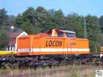 Die 1965 von der Maschinenfabrik Kiel (MaK) als V 100 2275 fr die Deutsche Bahn gebaute Lok gehrt seit 2005 der Locon Logistik und Consulting AG.