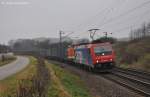 Re 482 039 + LOCON 211 am 12.11.2011 mit Tchibo-Containerzug bei Plling