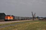 LOCON 211 (92 80 1293 502-1) mit dem ersten Teil des Tchibo Containerzuges auf der ehemaligen Nebenbahn nach Beilgries bei Sengenthal am 24.03.2012