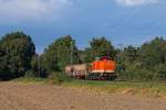 Wenig Anhang hatte am 11.9.2014 die 293 502 von Locon bei Ratingen-Lintorf