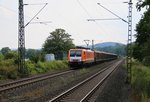 189 821 (Locon 502) mit H-Wagen Ganzzug in Fahrtrichtung Norden. Aufgenommen in Wehretal-Reichensachsen am 27.07.2014.