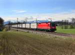 Die 541 009 mit einem KLV-Zug am 19.04.2012 unterwegs bei Hilperting.