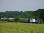 Lokomotion 151 056 mit einer Sonderzug-DLr von Münster (Westf.) Hauptbahnhof nach Nienburg/Weser über Hamm aus Richtung Münster kommend bei Rinkerode. Grüße an das Lokpersonal sowie an die Lokmannschaft der schiebenden 01 1066! (03.06.2016)