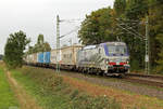 Lokomotion 193 773  150 Jahre Brennerbahn  mit einem Ekol KLV von Köln Eifeltor nach Trieste bei Brühl am 16.09.2019