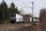 Lokomotion 193 771 mit einem KV-Zug bei Eglharting, 06.02.2024