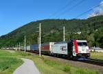 185 664 mit einem KLV am 15.06.2011 unterwegs bei Terfens.